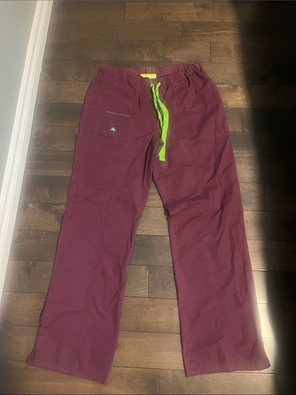 Crocs Scrub Pants with Neon Green Drawstring